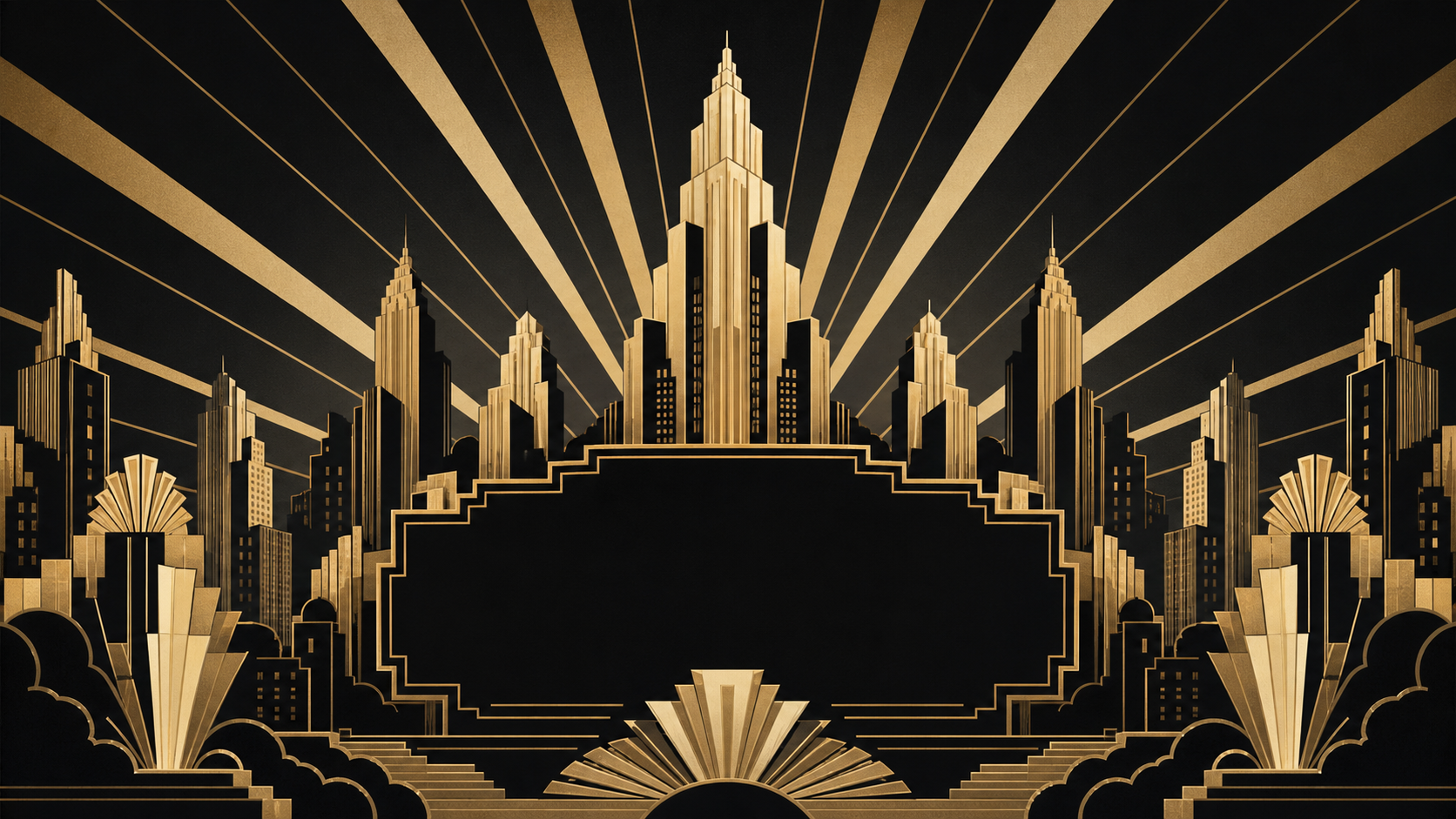 Art deco skyline poster