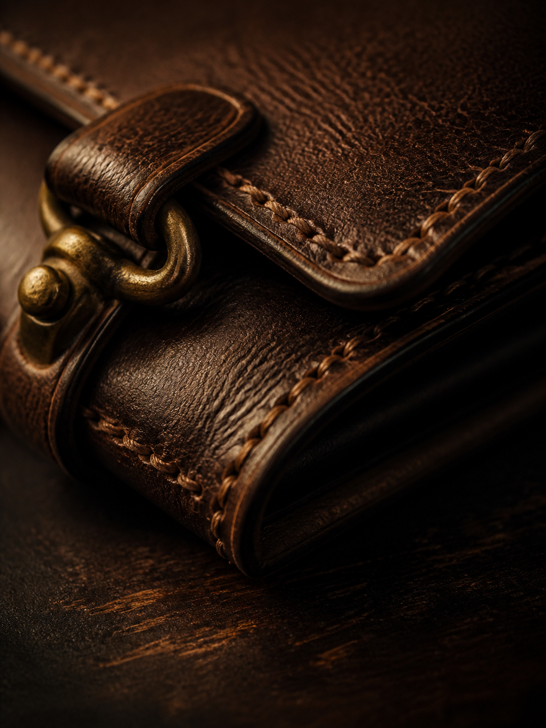 Leather material close-up for heritage luxury