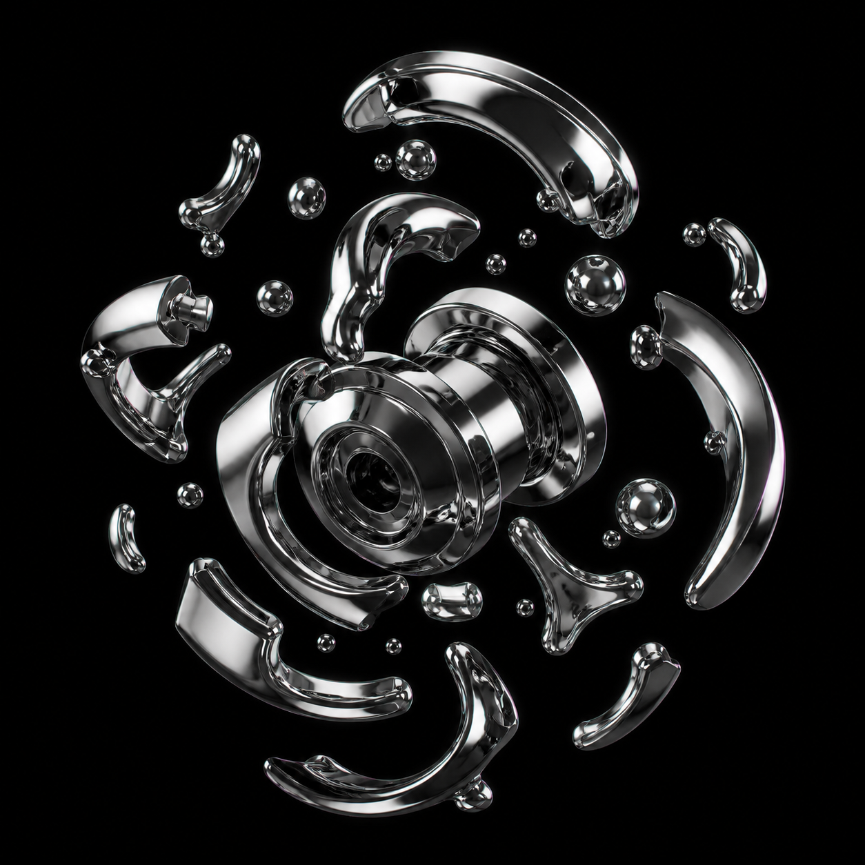 Chrome exploded hardware form